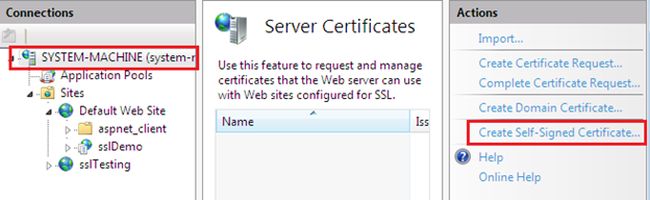 create self signed certificate